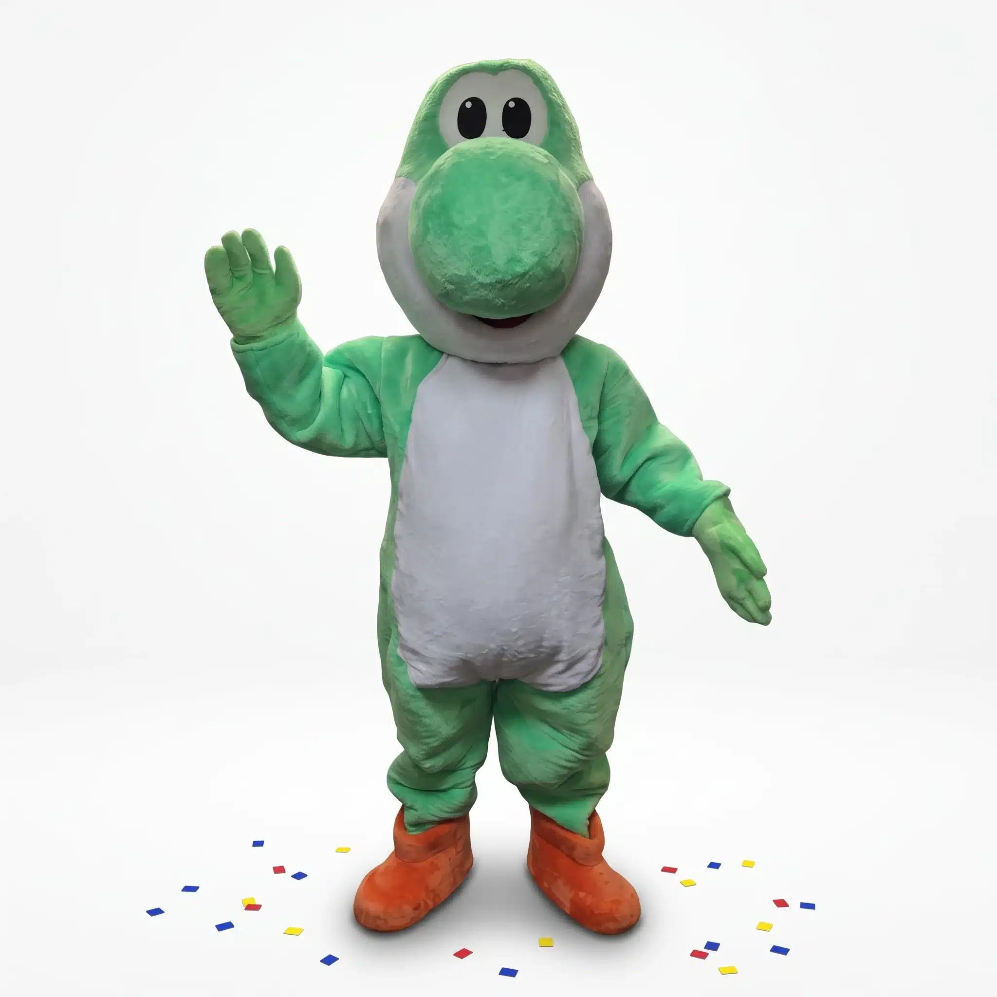 Friendly Green Dinosaur Mascot